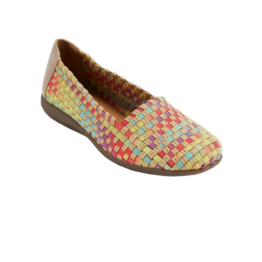 Comfort View Colorful Woven Women's Flats - size 9